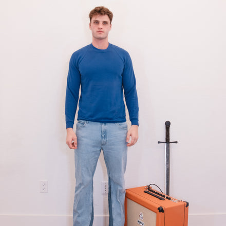 80's Ausipicious Navy Crewneck MEDIUM