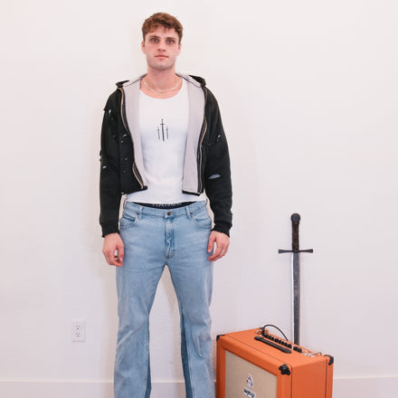 Thrashed Sample Thermal Hoodie LARGE