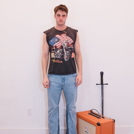 1990 Harley Thrashed American Flag Tank LARGE/XL