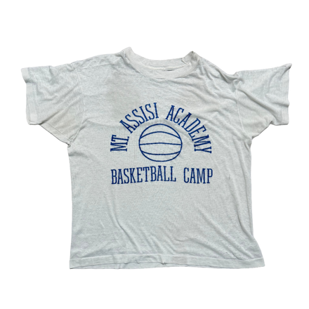 60's Mt. Assisi Basketball Tee LARGE