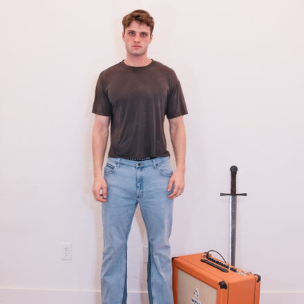 90's Chopped Black Oil Spill Tee LARGE