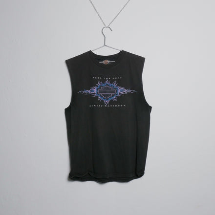 Y2K Harley Davidson Feel the Heat Chopped Shirt